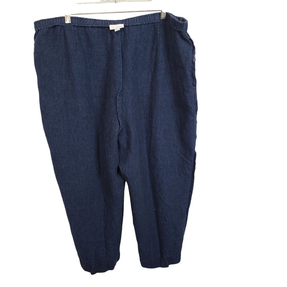 Pure Jill 2X Pants Linen Pull On Comfort Fit Elastic Waist Relaxed Style Pockets - Picture 10 of 10